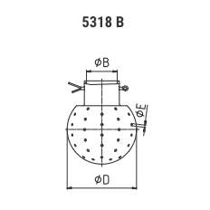 głowica myjąca 360° DN028/12,2/1,3mm z zawleczką AISI 316 